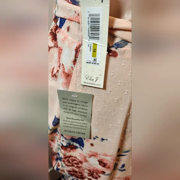 Eliza J Pink Floral Wrap Dress Sz 14 - Picture 10 of 10